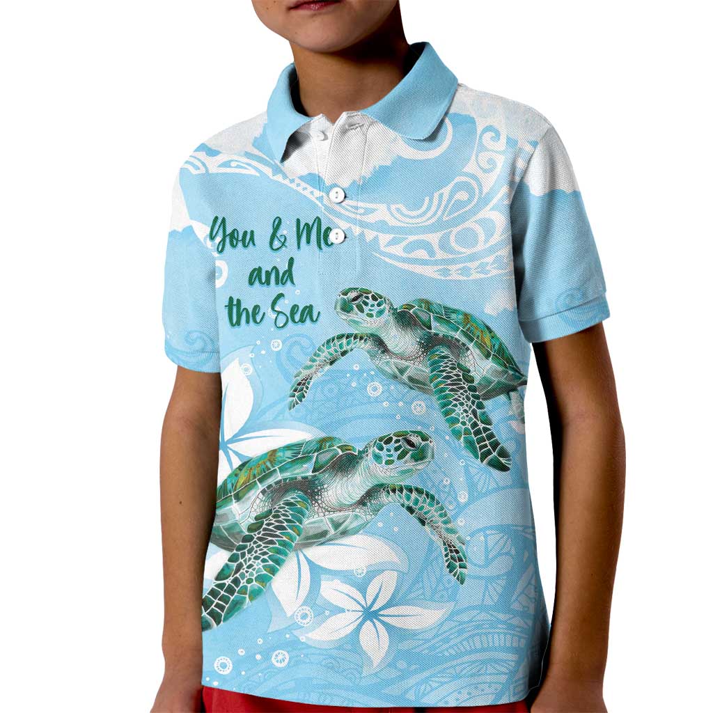 Personalised Polynesia Valentine's Day Kid Polo Shirt SeaTurtle Couple Polynesian - Fairy Sparkles Color