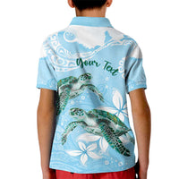 Personalised Polynesia Valentine's Day Kid Polo Shirt SeaTurtle Couple Polynesian - Fairy Sparkles Color