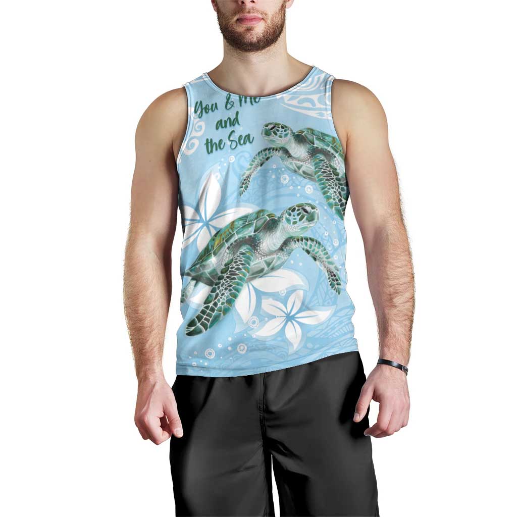 Personalised Polynesia Valentine's Day Men Tank Top SeaTurtle Couple Polynesian - Fairy Sparkles Color LT14 - Polynesian Pride