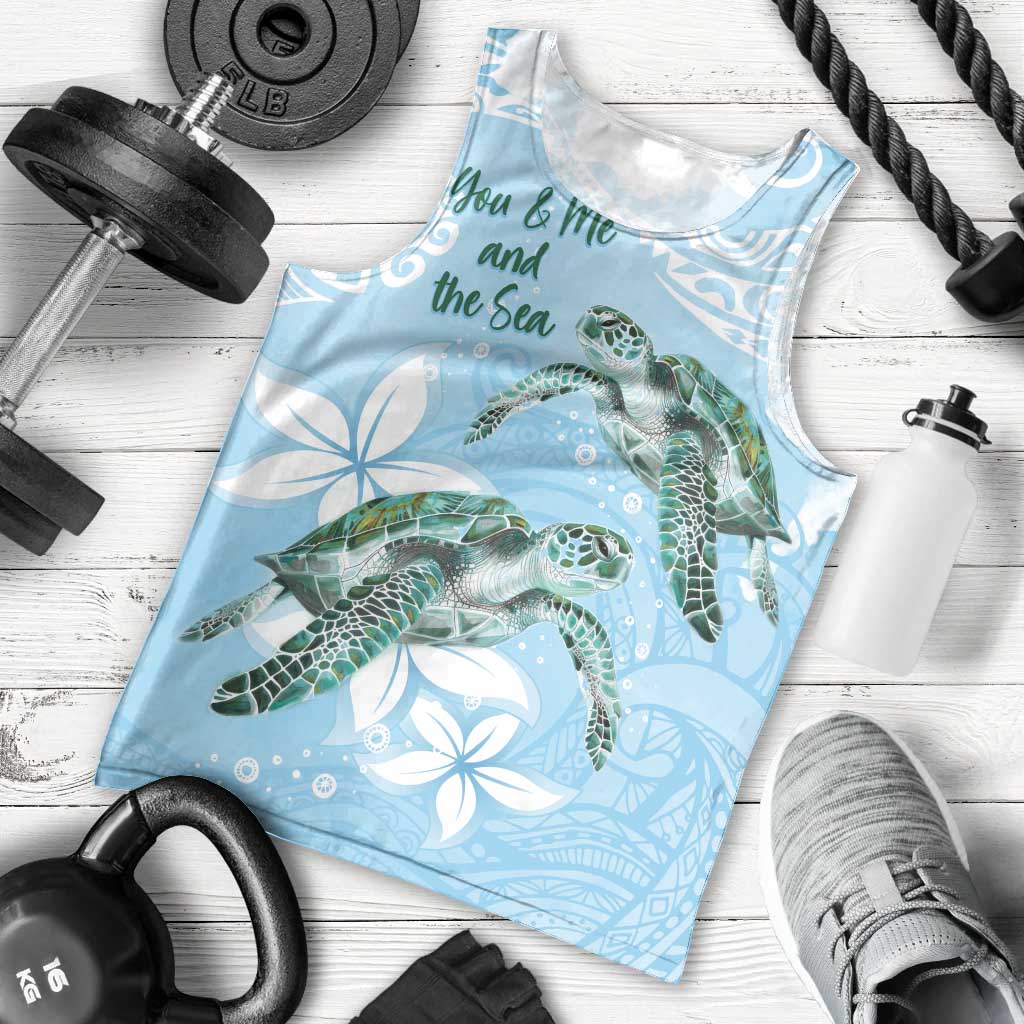 Personalised Polynesia Valentine's Day Men Tank Top SeaTurtle Couple Polynesian - Fairy Sparkles Color LT14 - Polynesian Pride
