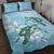 Polynesia Valentine's Day Quilt Bed Set SeaTurtle Couple Polynesian - Fairy Sparkles Color