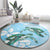 Polynesia Valentine's Day Round Carpet SeaTurtle Couple Polynesian - Fairy Sparkles Color