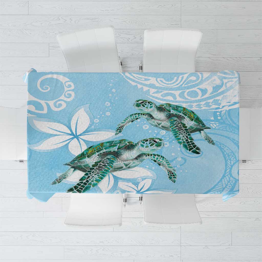 Polynesia Valentine's Day Tablecloth SeaTurtle Couple Polynesian - Fairy Sparkles Color LT14 Blue - Polynesian Pride