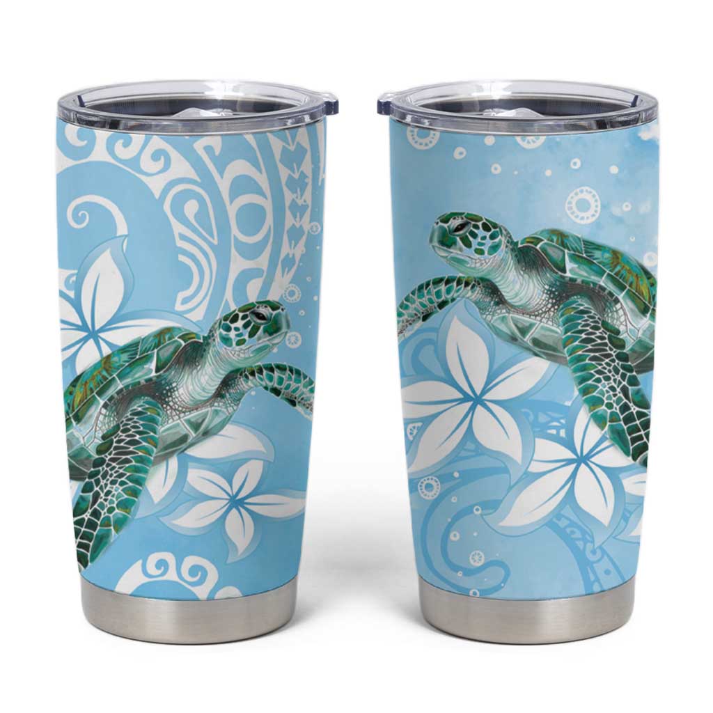 Personalised Polynesia Valentine's Day Tumbler Cup SeaTurtle Couple Polynesian - Fairy Sparkles Color LT14 Blue - Polynesian Pride