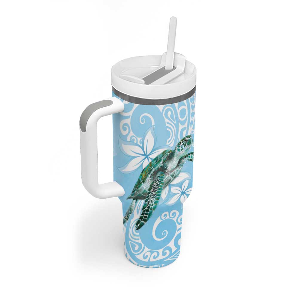 Personalised Polynesia Valentine's Day Tumbler With Handle SeaTurtle Couple Polynesian - Fairy Sparkles Color LT14 - Polynesian Pride