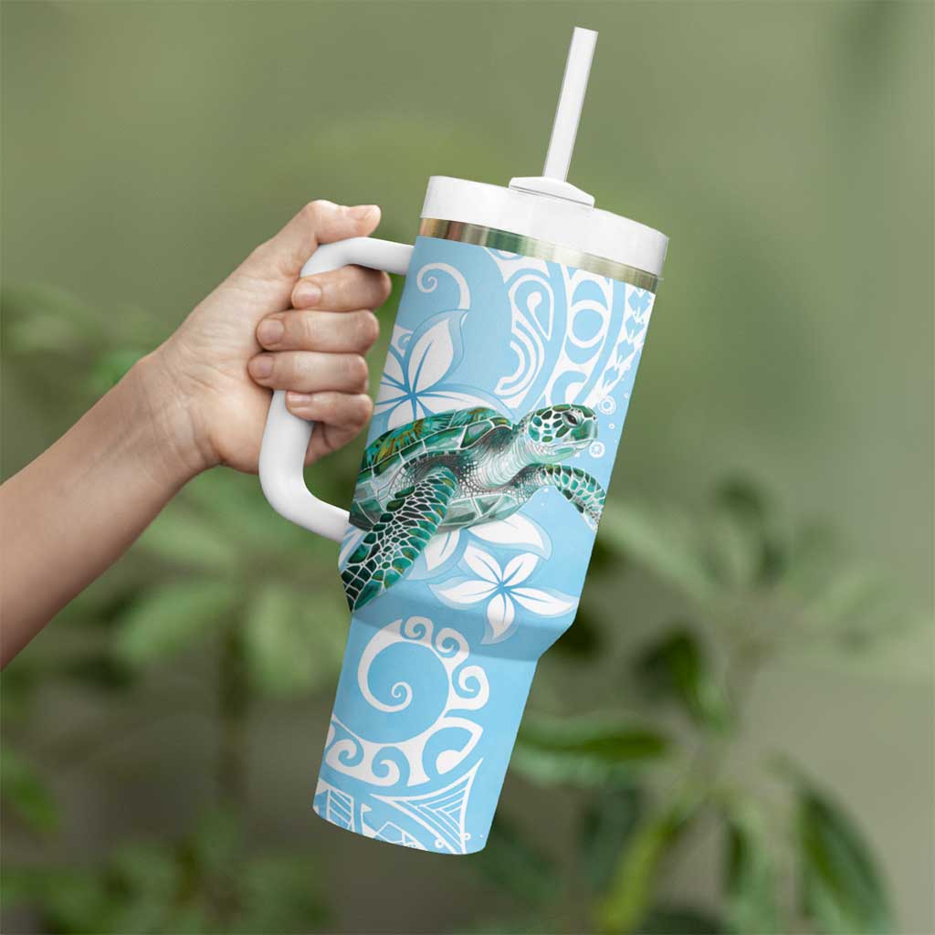 Personalised Polynesia Valentine's Day Tumbler With Handle SeaTurtle Couple Polynesian - Fairy Sparkles Color LT14 - Polynesian Pride
