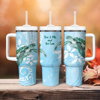 Personalised Polynesia Valentine's Day Tumbler With Handle SeaTurtle Couple Polynesian - Fairy Sparkles Color LT14 - Polynesian Pride