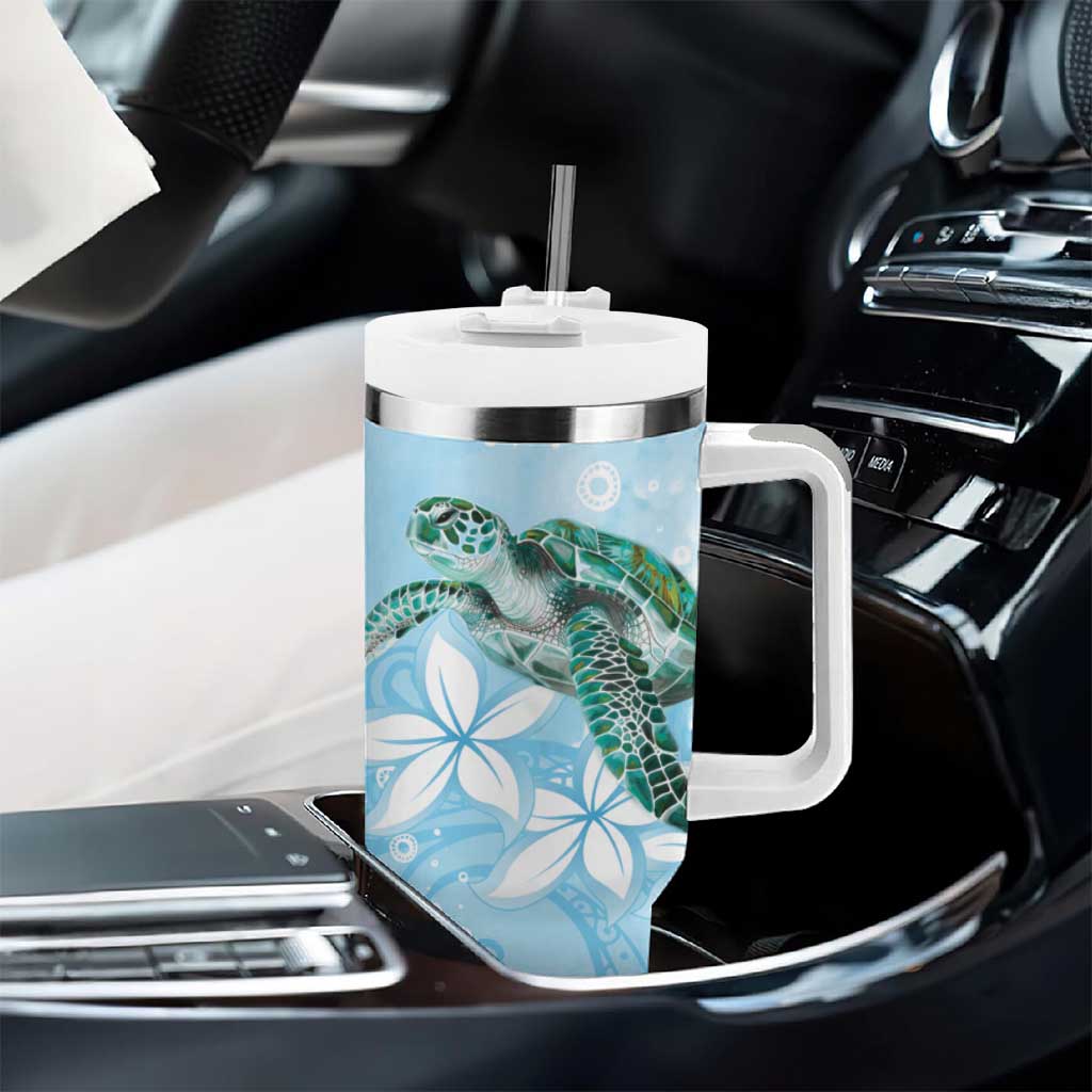 Personalised Polynesia Valentine's Day Tumbler With Handle SeaTurtle Couple Polynesian - Fairy Sparkles Color LT14 - Polynesian Pride
