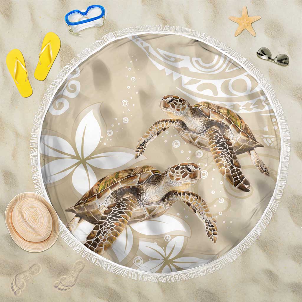 Happy Valentine's Day Polynesia Beach Blanket SeaTurtle Couple Polynesian - Pollinate Color LT14 One Size 150cm Beige - Polynesian Pride