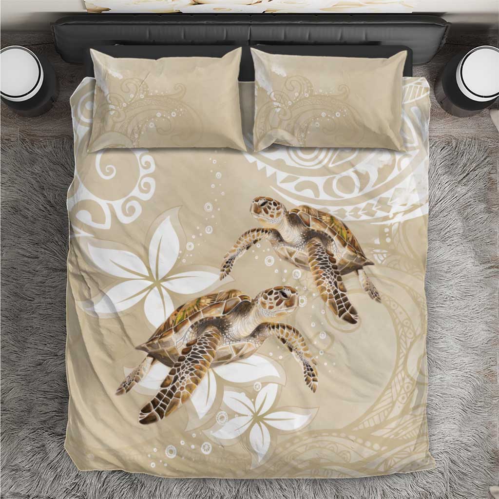 Happy Valentine's Day Polynesia Bedding Set SeaTurtle Couple Polynesian - Pollinate Color