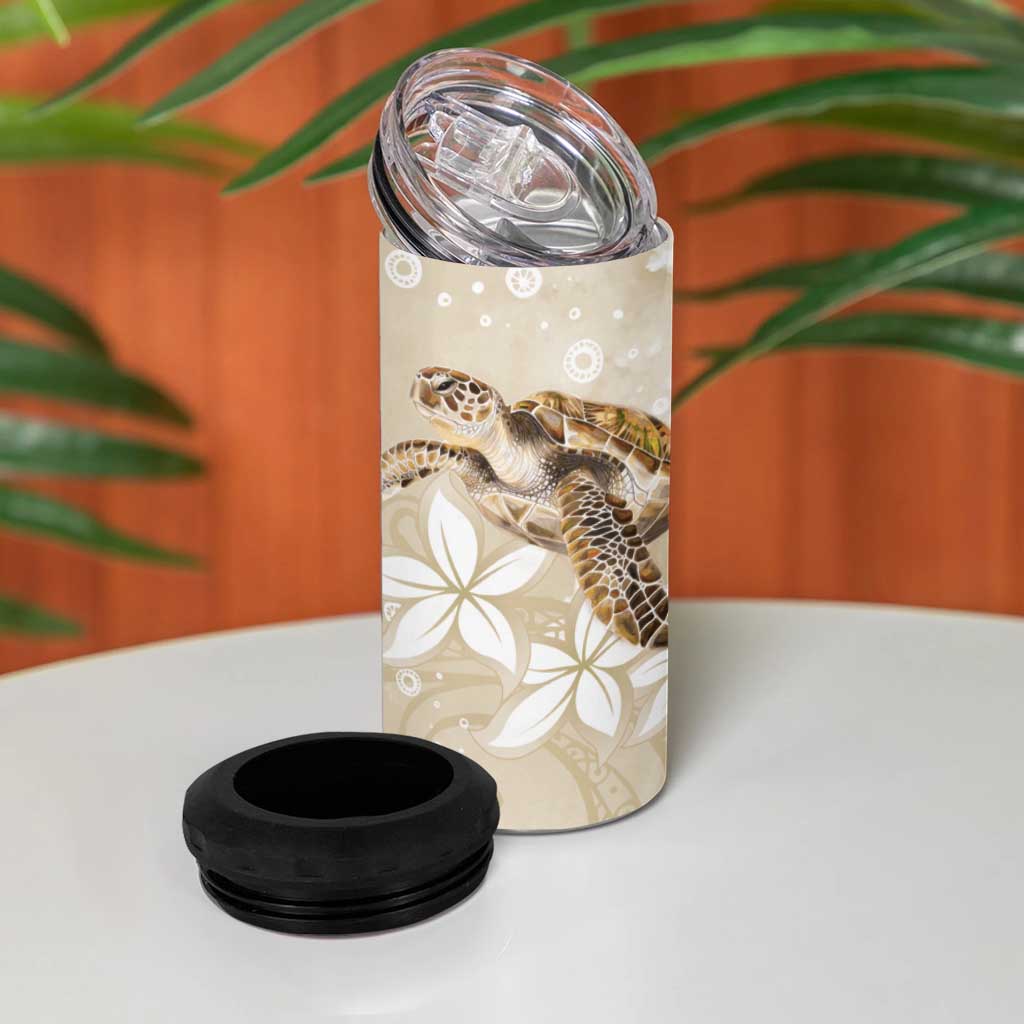 Happy Valentine's Day Polynesia 4 in 1 Can Cooler Tumbler SeaTurtle Couple Polynesian - Pollinate Color LT14 - Polynesian Pride