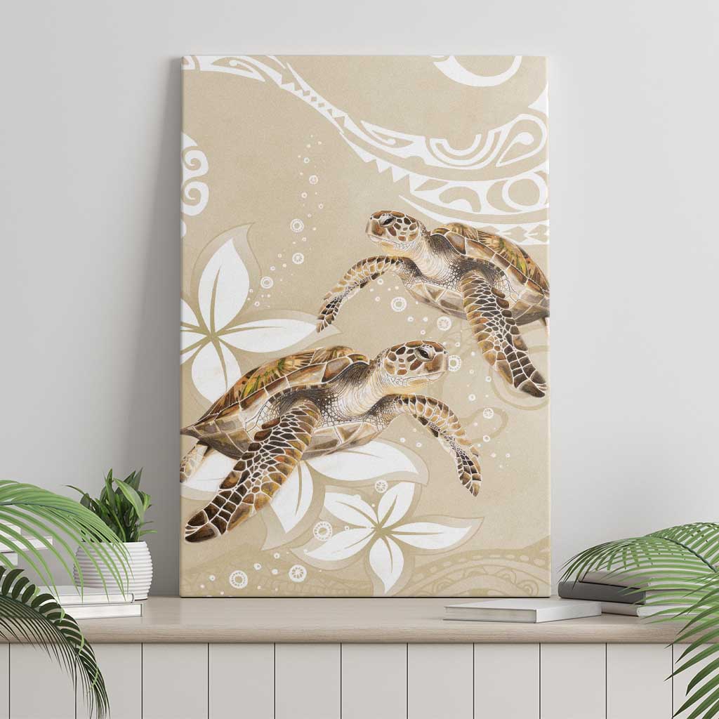 Happy Valentine's Day Polynesia Canvas Wall Art SeaTurtle Couple Polynesian - Pollinate Color LT14 - Polynesian Pride