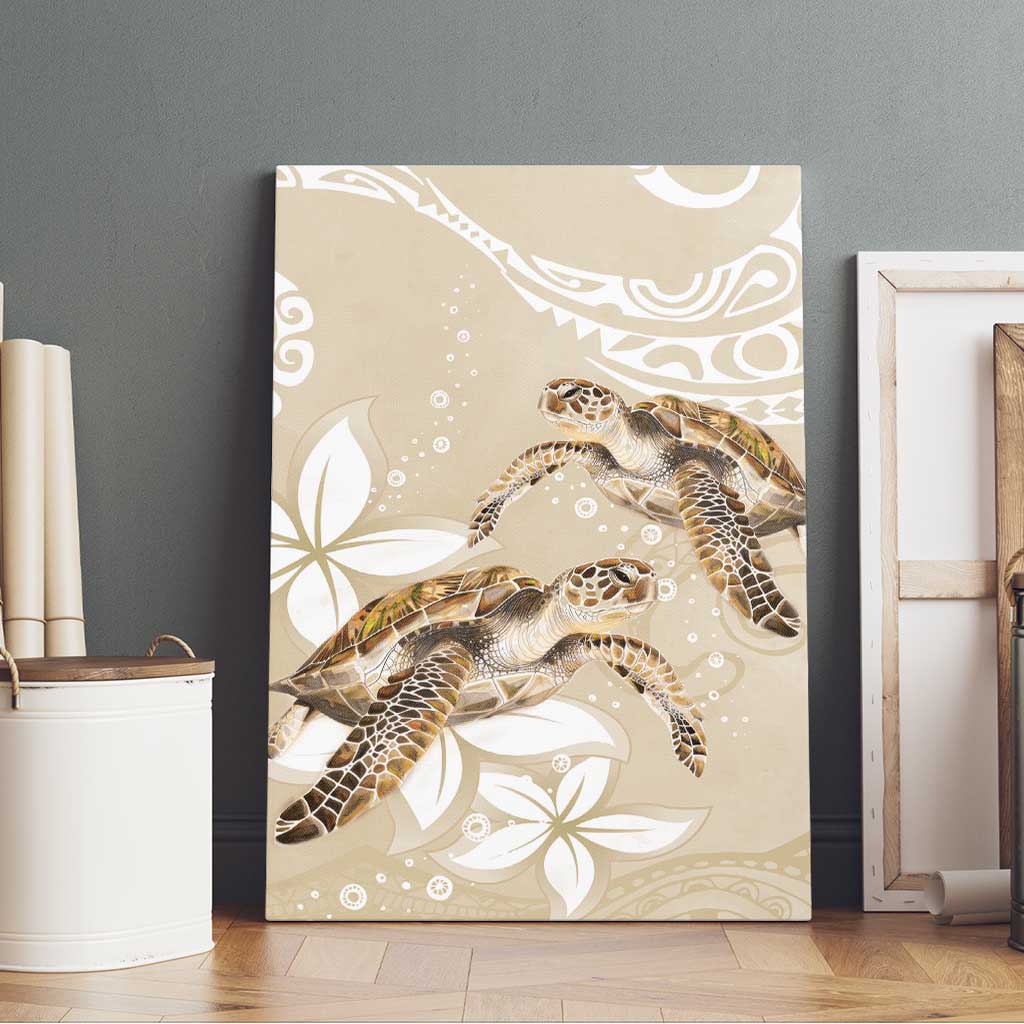Happy Valentine's Day Polynesia Canvas Wall Art SeaTurtle Couple Polynesian - Pollinate Color LT14 - Polynesian Pride