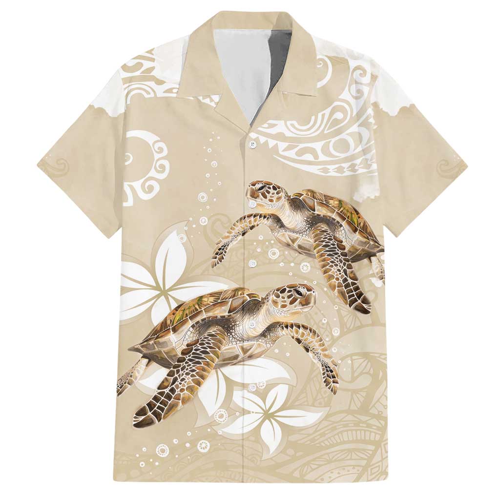 Happy Valentine's Day Polynesia Hawaiian Shirt SeaTurtle Couple Polynesian - Pollinate Color LT14 Beige - Polynesian Pride