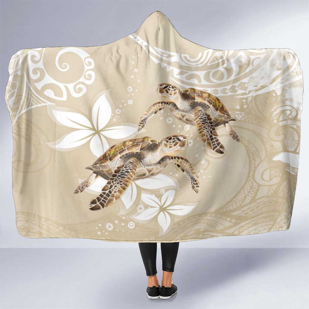 Happy Valentine's Day Polynesia Hooded Blanket SeaTurtle Couple Polynesian - Pollinate Color LT14 One Size Beige - Polynesian Pride