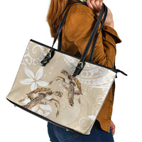 Happy Valentine's Day Polynesia Leather Tote Bag SeaTurtle Couple Polynesian - Pollinate Color LT14 - Polynesian Pride