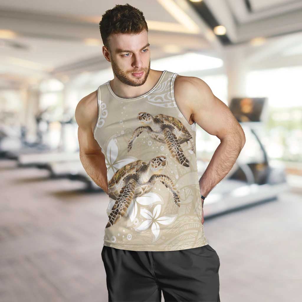 Happy Valentine's Day Polynesia Men Tank Top SeaTurtle Couple Polynesian - Pollinate Color LT14 Beige - Polynesian Pride