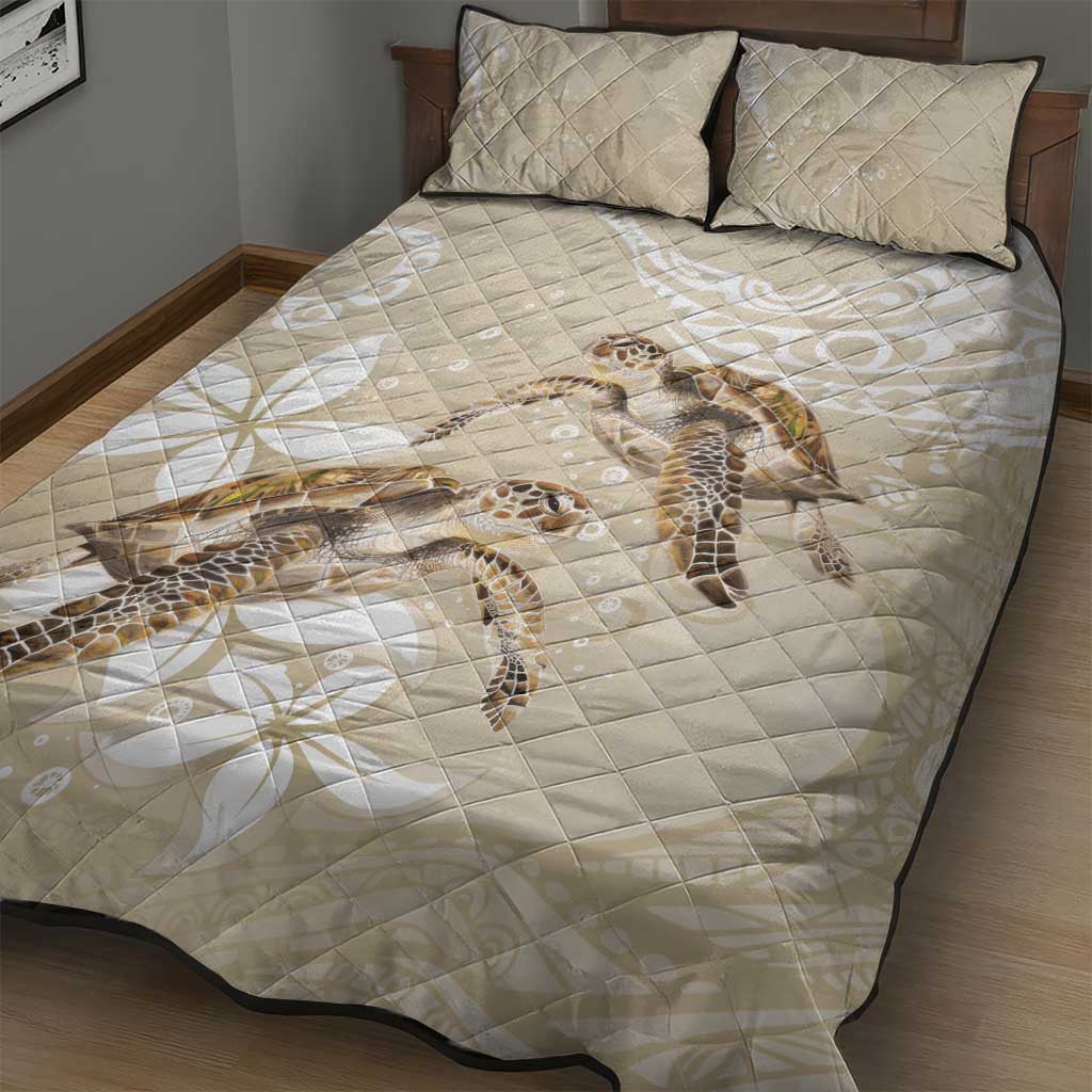 Happy Valentine's Day Polynesia Quilt Bed Set SeaTurtle Couple Polynesian - Pollinate Color LT14 - Polynesian Pride