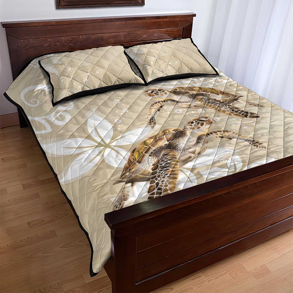 Happy Valentine's Day Polynesia Quilt Bed Set SeaTurtle Couple Polynesian - Pollinate Color LT14 - Polynesian Pride