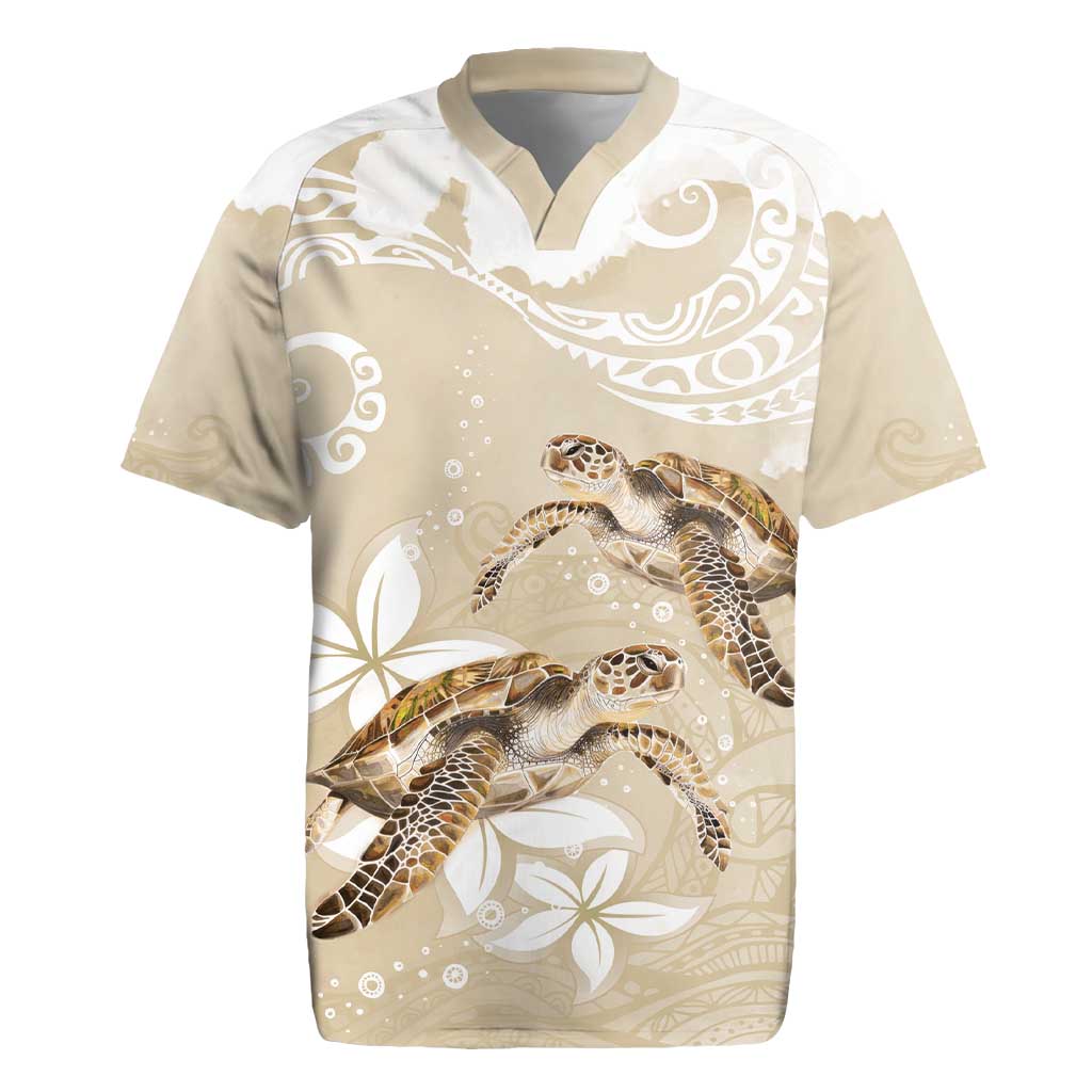 Happy Valentine's Day Polynesia Rugby Jersey SeaTurtle Couple Polynesian - Pollinate Color LT14 Beige - Polynesian Pride