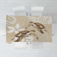 Happy Valentine's Day Polynesia Tablecloth SeaTurtle Couple Polynesian - Pollinate Color LT14 Beige - Polynesian Pride