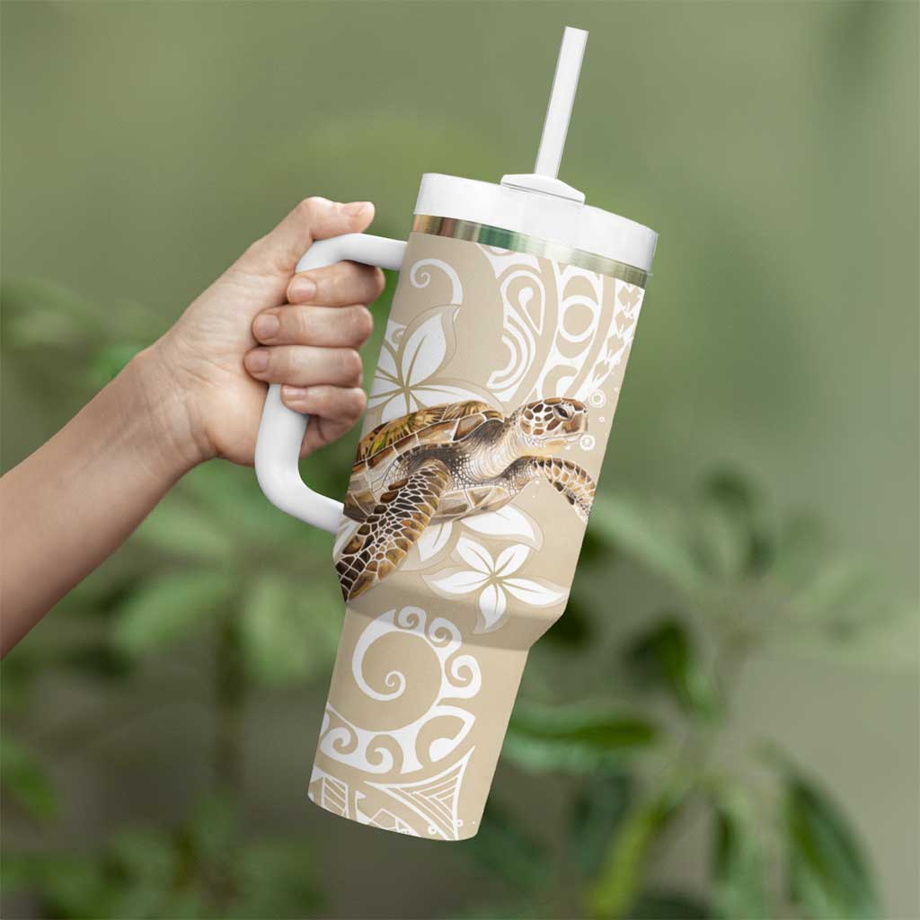 Happy Valentine's Day Polynesia Tumbler With Handle SeaTurtle Couple Polynesian - Pollinate Color LT14 - Polynesian Pride