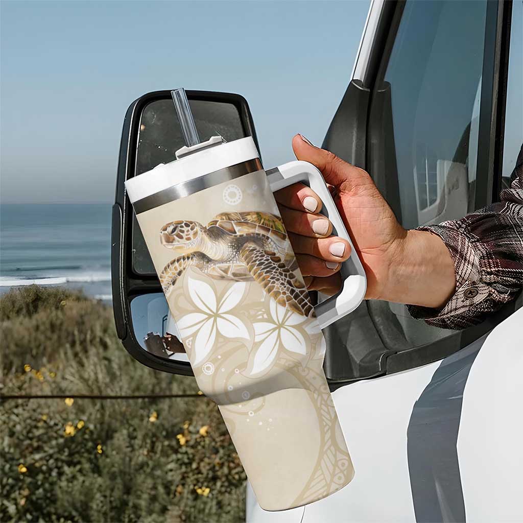 Happy Valentine's Day Polynesia Tumbler With Handle SeaTurtle Couple Polynesian - Pollinate Color LT14 - Polynesian Pride