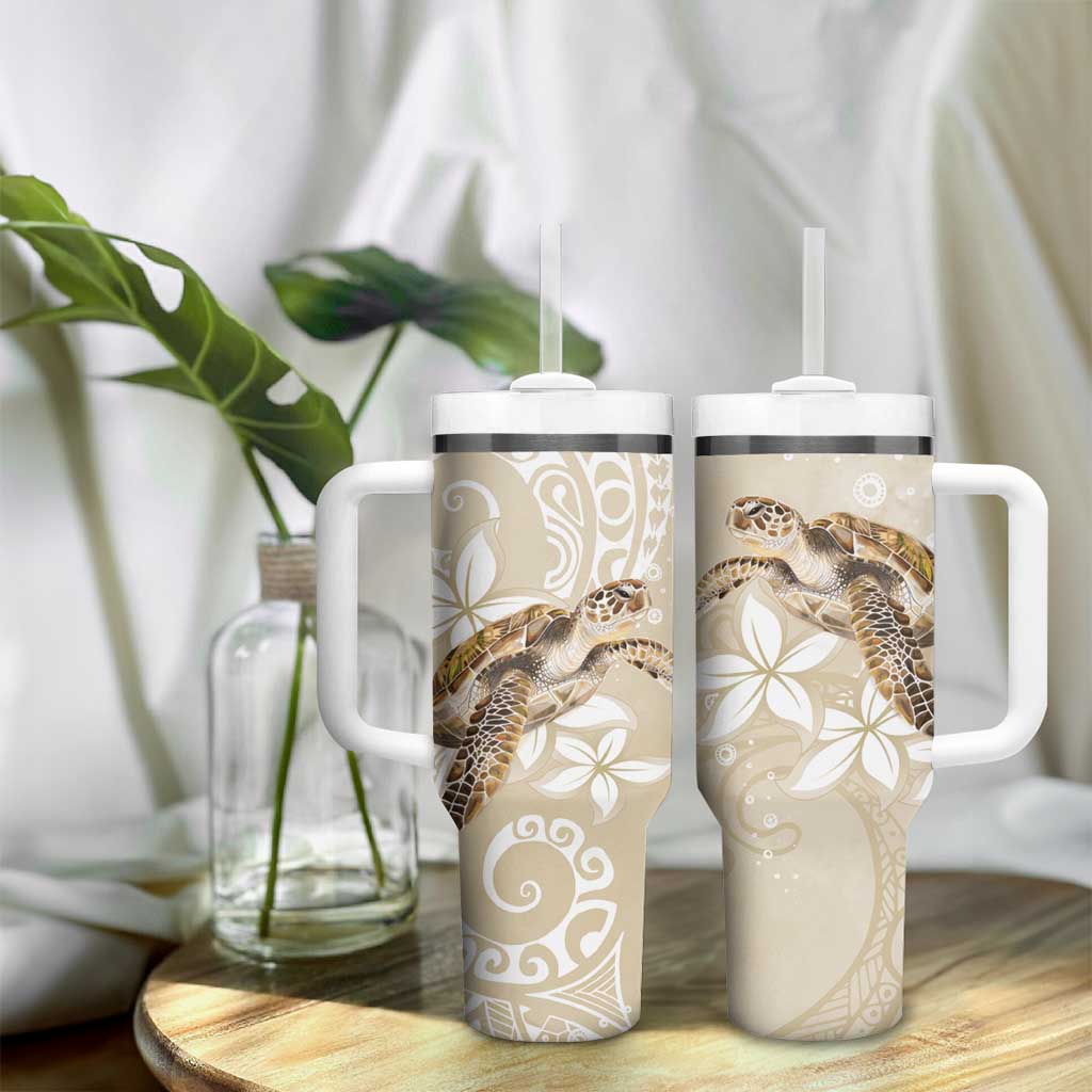 Happy Valentine's Day Polynesia Tumbler With Handle SeaTurtle Couple Polynesian - Pollinate Color LT14 - Polynesian Pride