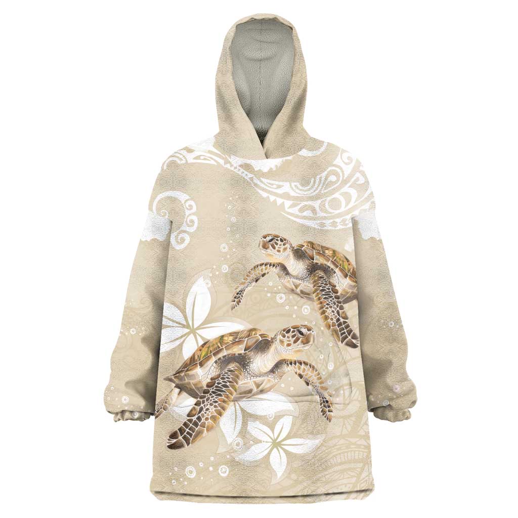 Happy Valentine's Day Polynesia Wearable Blanket Hoodie SeaTurtle Couple Polynesian - Pollinate Color LT14 One Size Beige - Polynesian Pride