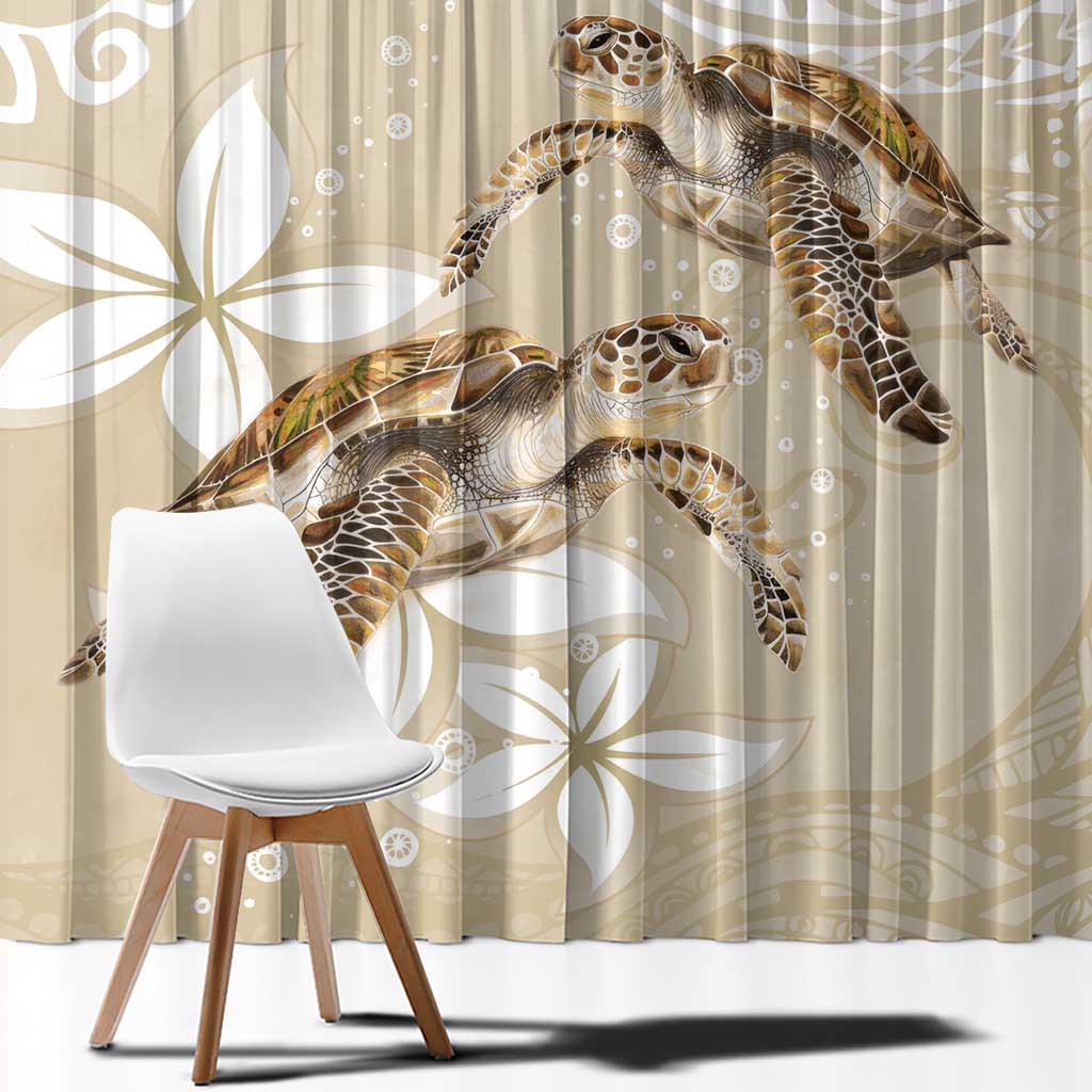 Happy Valentine's Day Polynesia Window Curtain SeaTurtle Couple Polynesian - Pollinate Color LT14 - Polynesian Pride