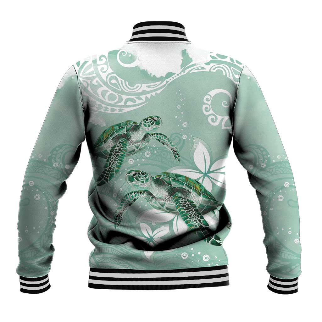 Happy Valentine's Day Polynesia Baseball Jacket SeaTurtle Couple Polynesian - Green Lester Color LT14 - Polynesian Pride