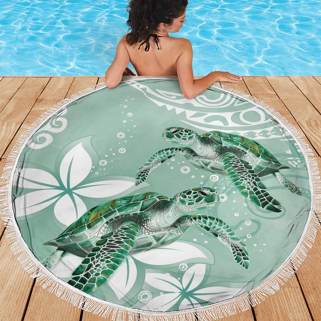 Happy Valentine's Day Polynesia Beach Blanket SeaTurtle Couple Polynesian - Green Lester Color LT14 - Polynesian Pride