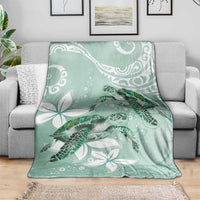 Happy Valentine's Day Polynesia Blanket SeaTurtle Couple Polynesian - Green Lester Color LT14 - Polynesian Pride