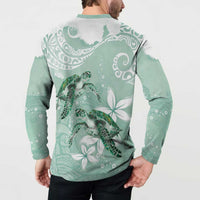 Happy Valentine's Day Polynesia Button Sweatshirt SeaTurtle Couple Polynesian - Green Lester Color LT14 - Polynesian Pride