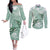 Happy Valentine's Day Polynesia Couples Matching Off The Shoulder Long Sleeve Dress and Long Sleeve Button Shirt SeaTurtle Couple Polynesian - Green Lester Color