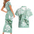 Happy Valentine's Day Polynesia Couples Matching Short Sleeve Bodycon Dress and Hawaiian Shirt SeaTurtle Couple Polynesian - Green Lester Color