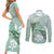 Happy Valentine's Day Polynesia Couples Matching Short Sleeve Bodycon Dress and Long Sleeve Button Shirt SeaTurtle Couple Polynesian - Green Lester Color