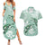 Happy Valentine's Day Polynesia Couples Matching Summer Maxi Dress and Hawaiian Shirt SeaTurtle Couple Polynesian - Green Lester Color