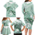 Happy Valentine's Day Polynesia Family Matching Long Sleeve Bodycon Dress and Hawaiian Shirt SeaTurtle Couple Polynesian - Green Lester Color