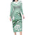 Happy Valentine's Day Polynesia Family Matching Long Sleeve Bodycon Dress and Hawaiian Shirt SeaTurtle Couple Polynesian - Green Lester Color