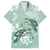 Happy Valentine's Day Polynesia Family Matching Off Shoulder Short Dress and Hawaiian Shirt SeaTurtle Couple Polynesian - Green Lester Color