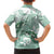 Happy Valentine's Day Polynesia Family Matching Short Sleeve Bodycon Dress and Hawaiian Shirt SeaTurtle Couple Polynesian - Green Lester Color