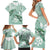 Happy Valentine's Day Polynesia Family Matching Short Sleeve Bodycon Dress and Hawaiian Shirt SeaTurtle Couple Polynesian - Green Lester Color