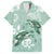 Happy Valentine's Day Polynesia Family Matching Short Sleeve Bodycon Dress and Hawaiian Shirt SeaTurtle Couple Polynesian - Green Lester Color