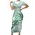 Happy Valentine's Day Polynesia Family Matching Short Sleeve Bodycon Dress and Hawaiian Shirt SeaTurtle Couple Polynesian - Green Lester Color