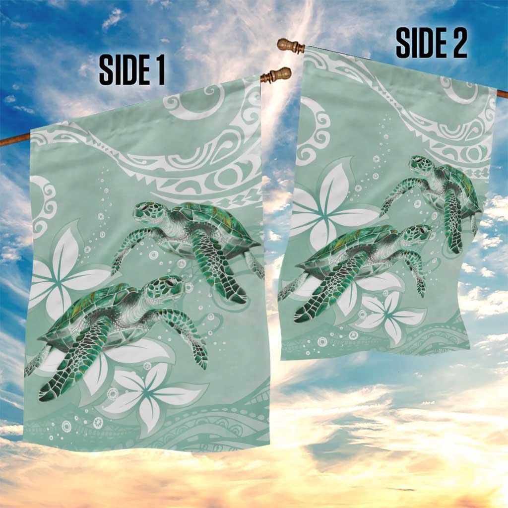 Happy Valentine's Day Polynesia Garden Flag SeaTurtle Couple Polynesian - Green Lester Color LT14 - Polynesian Pride