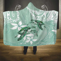 Happy Valentine's Day Polynesia Hooded Blanket SeaTurtle Couple Polynesian - Green Lester Color LT14 - Polynesian Pride