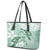 Happy Valentine's Day Polynesia Leather Tote Bag SeaTurtle Couple Polynesian - Green Lester Color