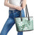 Happy Valentine's Day Polynesia Leather Tote Bag SeaTurtle Couple Polynesian - Green Lester Color