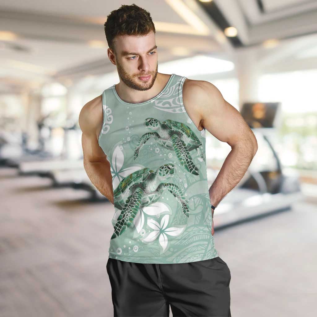 Happy Valentine's Day Polynesia Men Tank Top SeaTurtle Couple Polynesian - Green Lester Color LT14 Green - Polynesian Pride